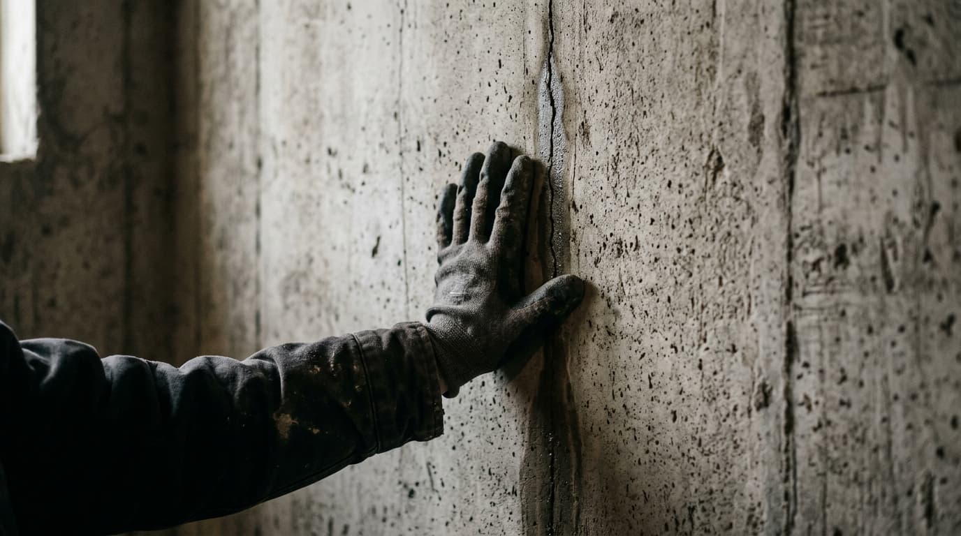 foundation waterproofing technician applying membrane to exterior foundation wall of Wichita home
